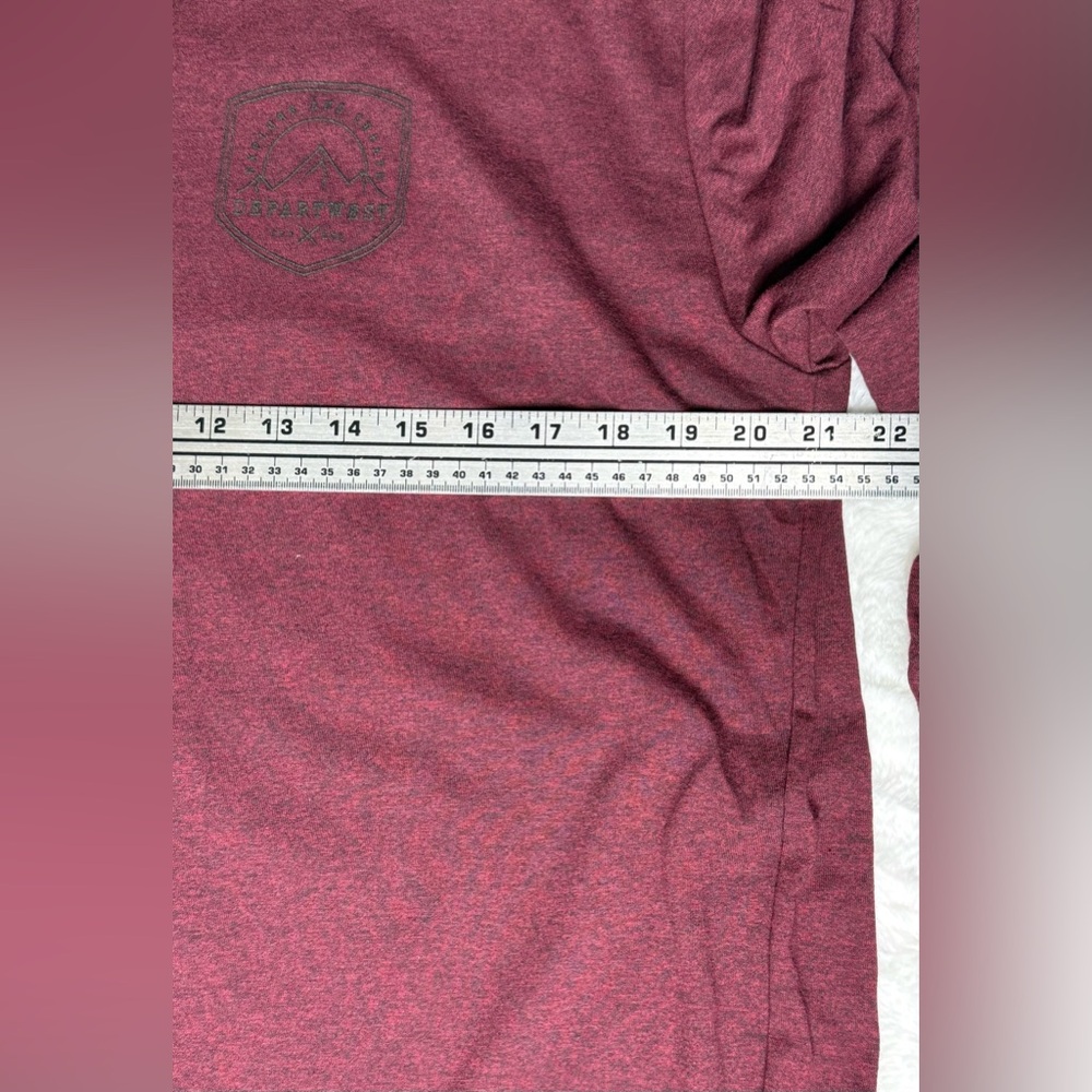 Departwest Men’s Maroon Lightweight Pullover Hoodie - Picture 5 of 8